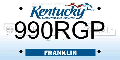 990RGP Kentucky License Plate