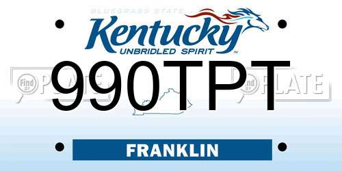990TPT Kentucky License Plate