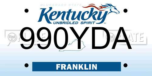 990YDA Kentucky License Plate