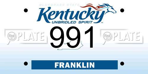 991 Kentucky License Plate