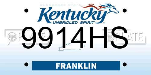 9914HS Kentucky License Plate