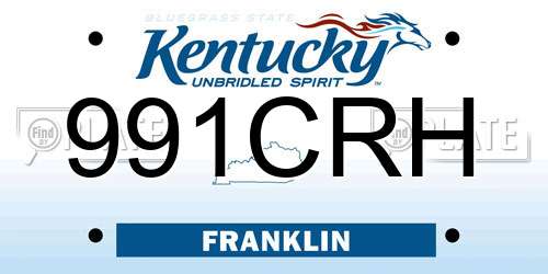 991CRH Kentucky License Plate