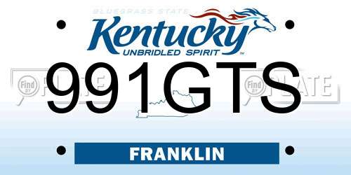 991GTS Kentucky License Plate