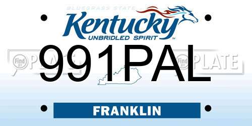 991PAL Kentucky License Plate