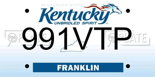 991VTP Kentucky License Plate