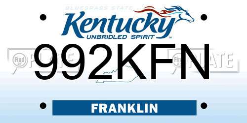 992KFN Kentucky License Plate