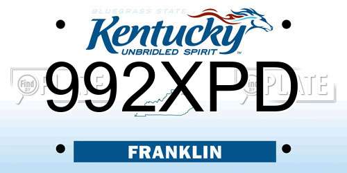 992XPD Kentucky License Plate