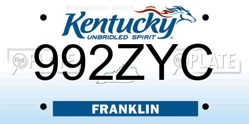 992ZYC Kentucky License Plate