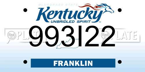 993I22 Kentucky License Plate
