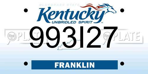 993I27 Kentucky License Plate