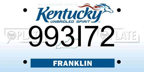 993I72 Kentucky License Plate