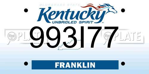 993I77 Kentucky License Plate