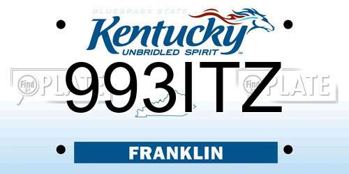 993ITZ Kentucky License Plate