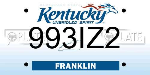993IZ2 Kentucky License Plate