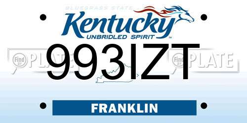 993IZT Kentucky License Plate