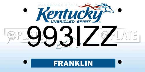 993IZZ Kentucky License Plate