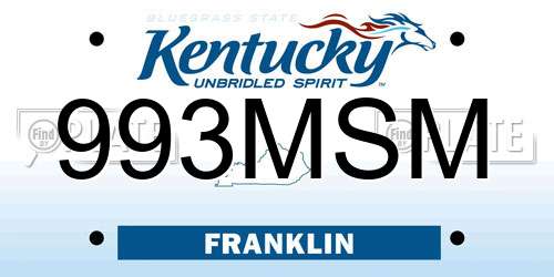993MSM Kentucky License Plate