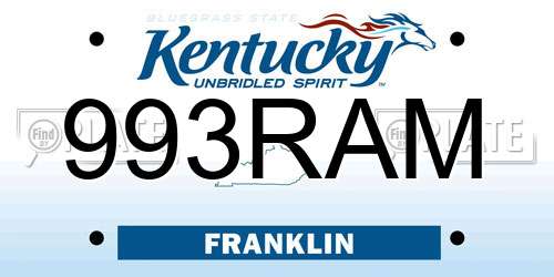 993RAM Kentucky License Plate