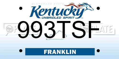 993TSF Kentucky License Plate