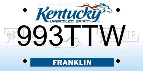 993TTW Kentucky License Plate