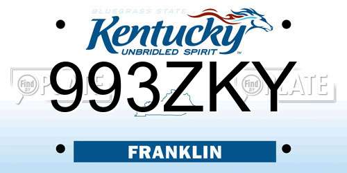 993ZKY Kentucky License Plate
