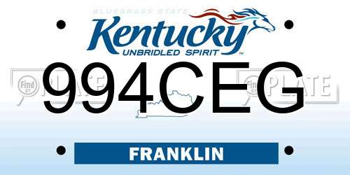 994CEG Kentucky License Plate