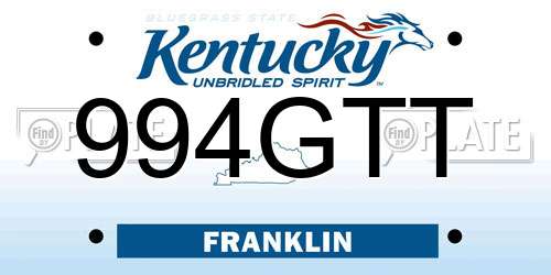 994GTT Kentucky License Plate