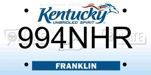 994NHR Kentucky License Plate