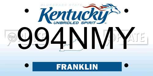 994NMY Kentucky License Plate