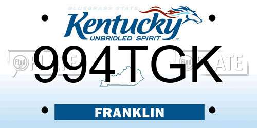 994TGK Kentucky License Plate