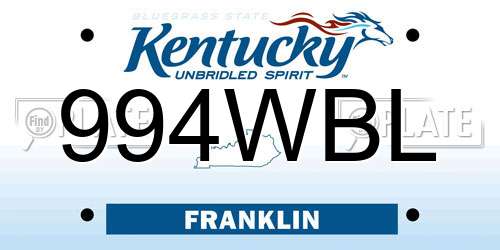 994WBL Kentucky License Plate