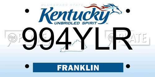 994YLR Kentucky License Plate