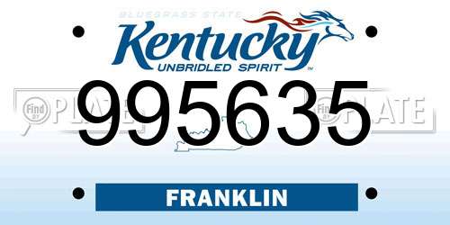 995635 Kentucky License Plate