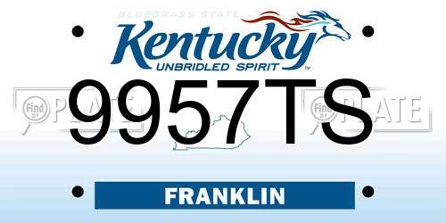 9957TS Kentucky License Plate