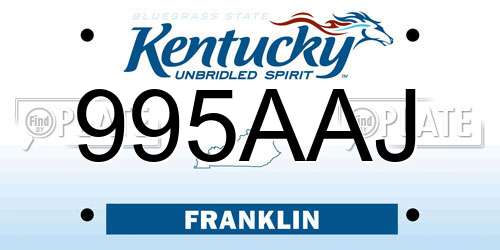 995AAJ Kentucky License Plate
