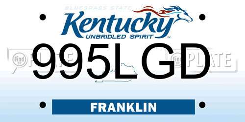995LGD Kentucky License Plate