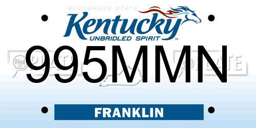 995MMN Kentucky License Plate