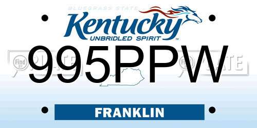 995PPW Kentucky License Plate