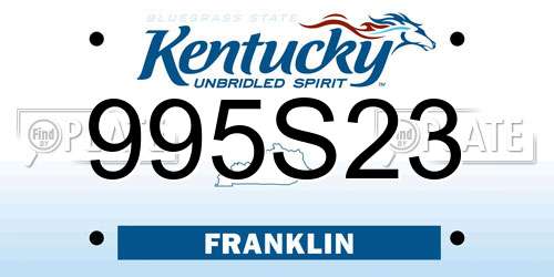 995S23 Kentucky License Plate