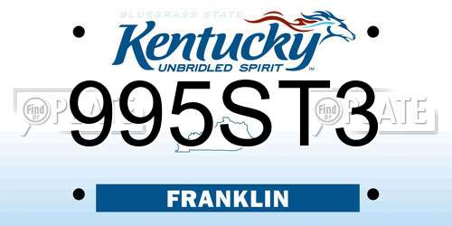 995ST3 Kentucky License Plate