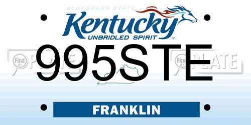 995STE Kentucky License Plate