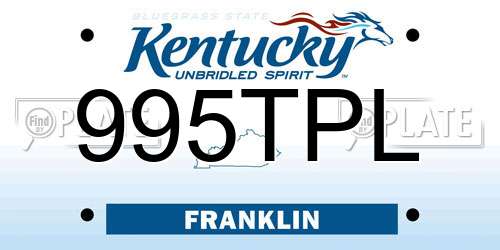 995TPL Kentucky License Plate