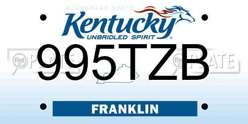 995TZB Kentucky License Plate