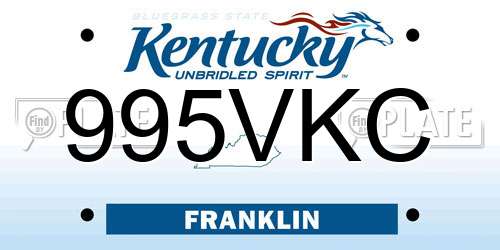 995VKC Kentucky License Plate