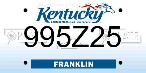 995Z25 Kentucky License Plate