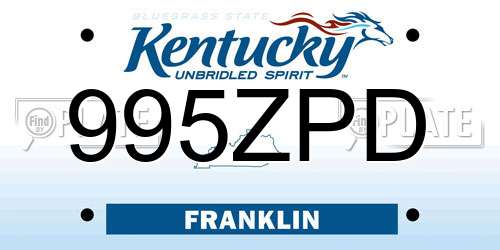 995ZPD Kentucky License Plate