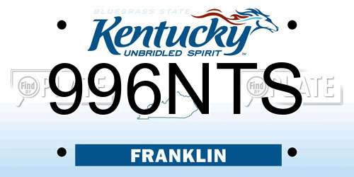 996NTS Kentucky License Plate