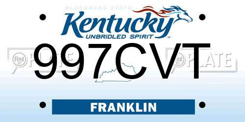 997CVT Kentucky License Plate