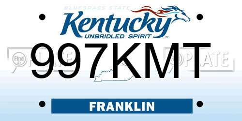 997KMT Kentucky License Plate