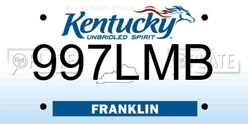 997LMB Kentucky License Plate